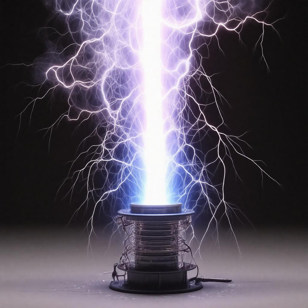 Click to view larger image AI-created image of Tesla coil