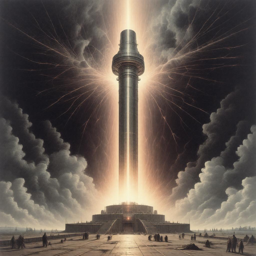 AI-created image of Tesla's death ray (hypothetical)