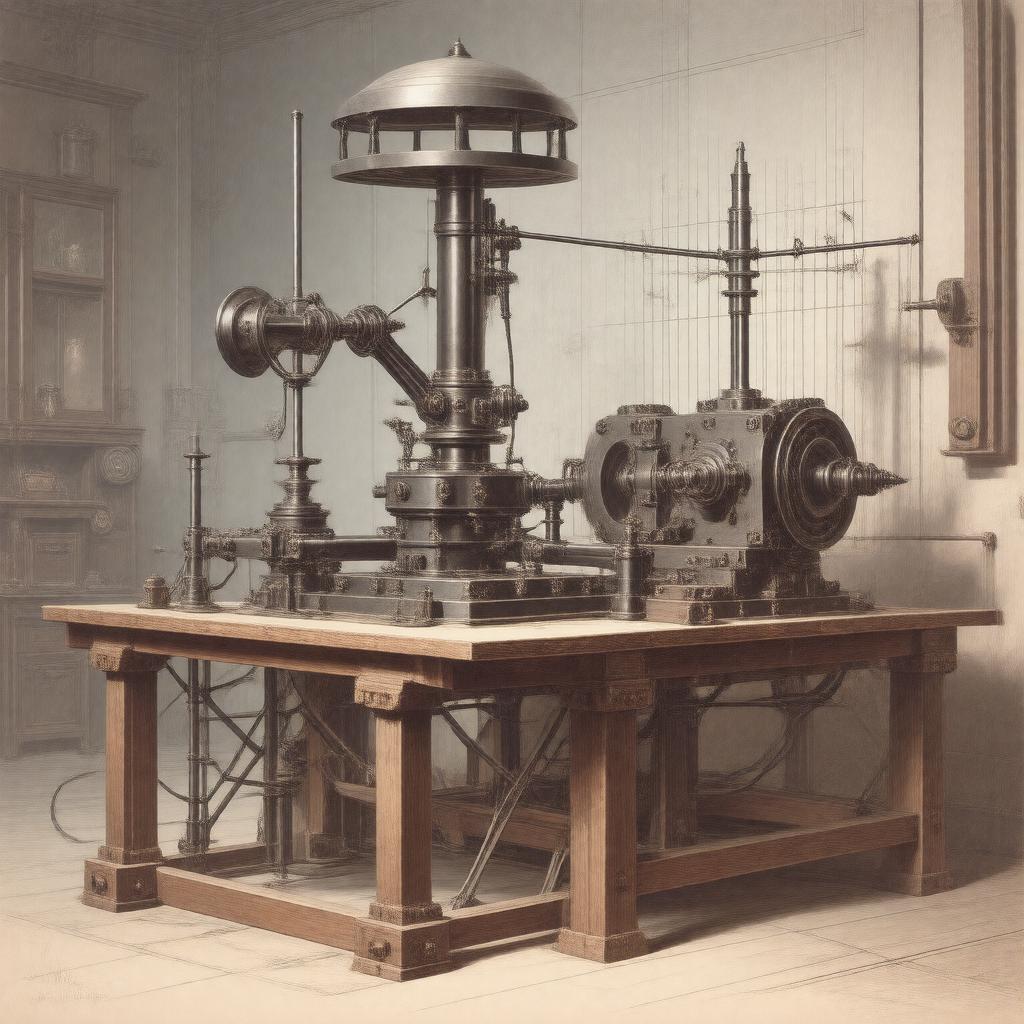 AI-created image of Tesla's oscillator (earthquake machine)