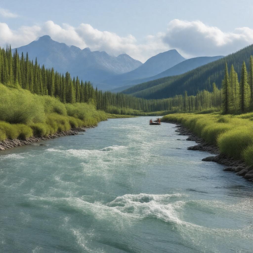 Click to view larger image AI-created image of Teslin River