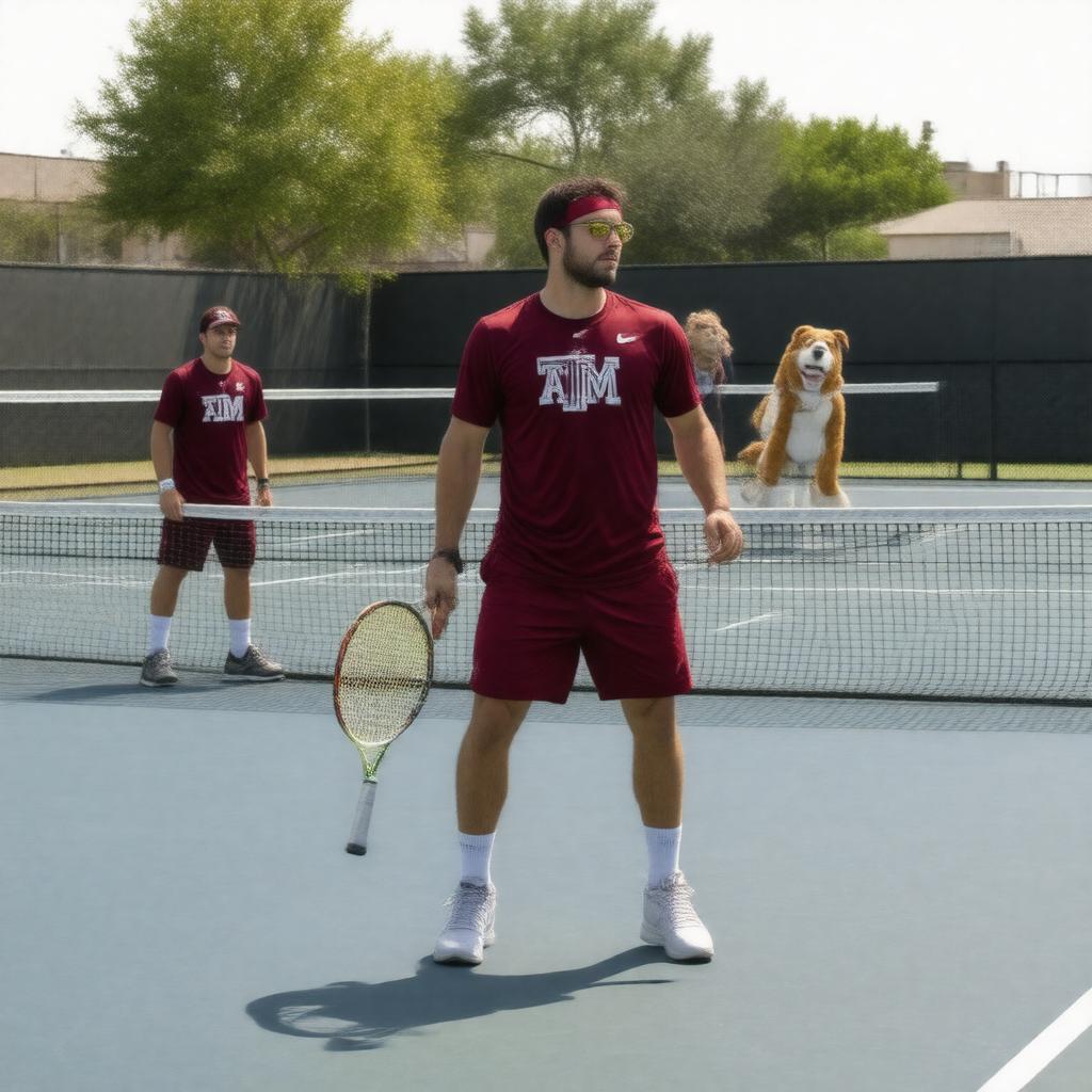Click to view larger image AI-created image of Texas A&M Aggies tennis