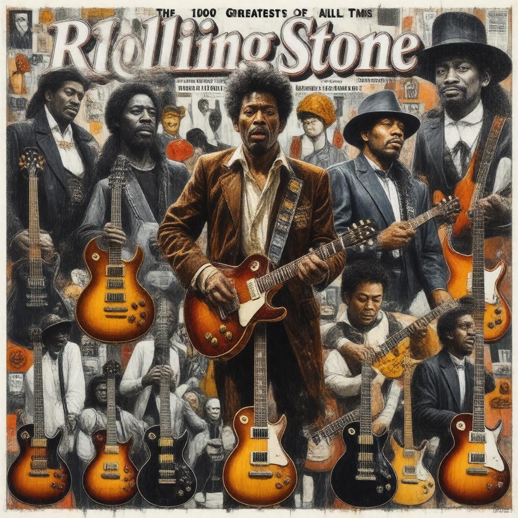 AI-created image of The 100 Greatest Guitarists of All Time