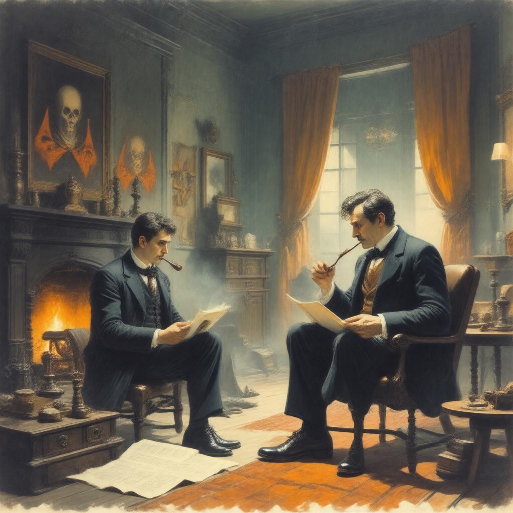 AI-created image of The Adventure of the Five Orange Pips