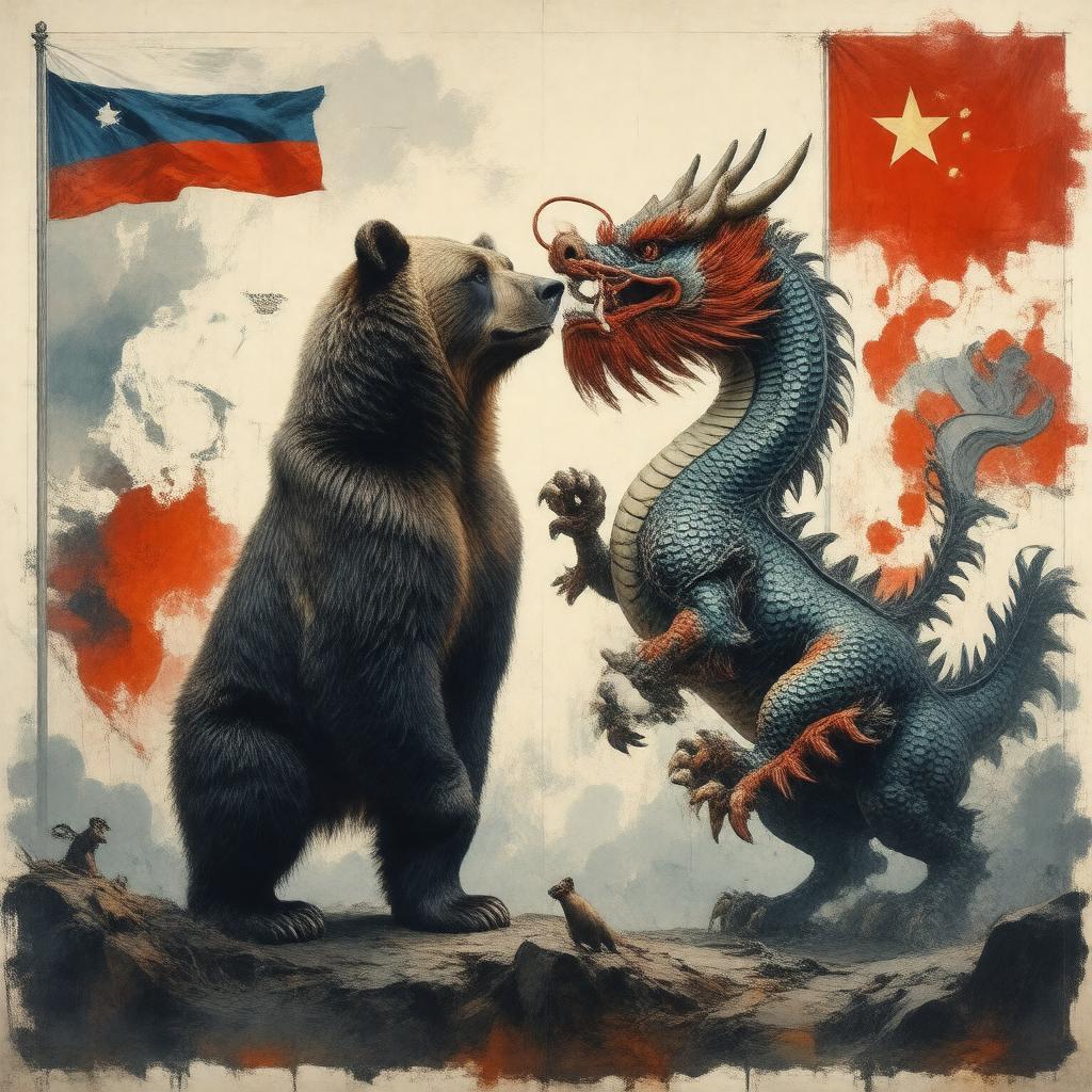 AI-created image of The Bear and the Dragon