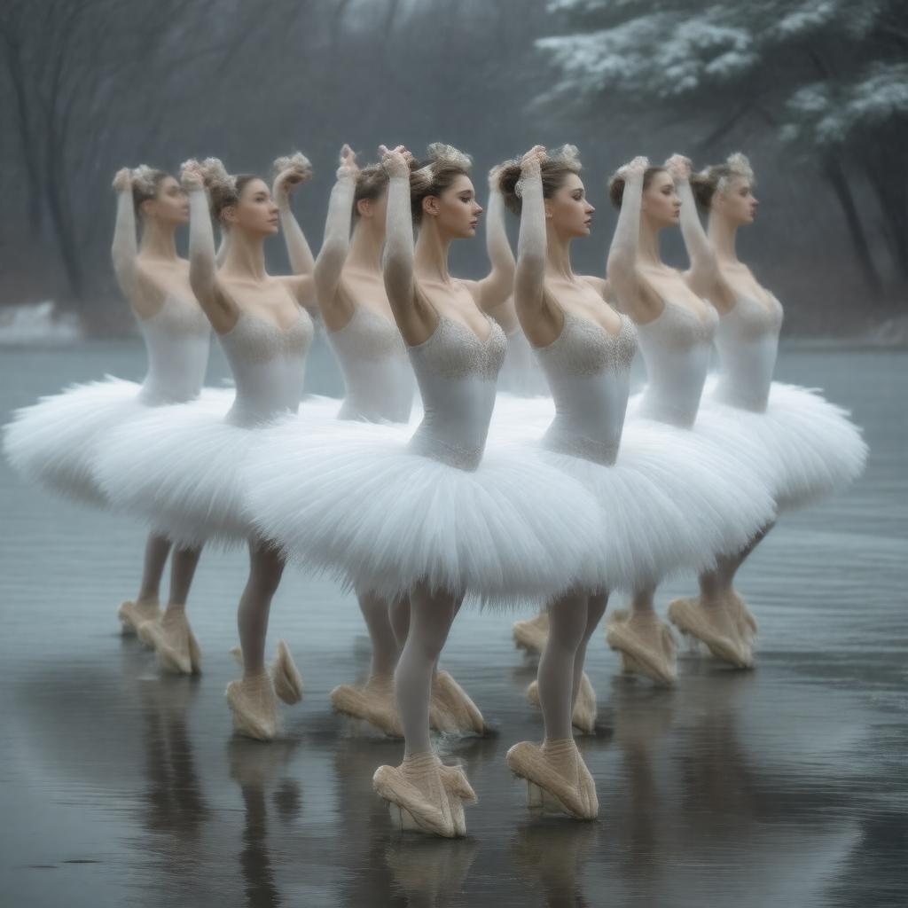 AI-created image of The Big Swans (ballet)