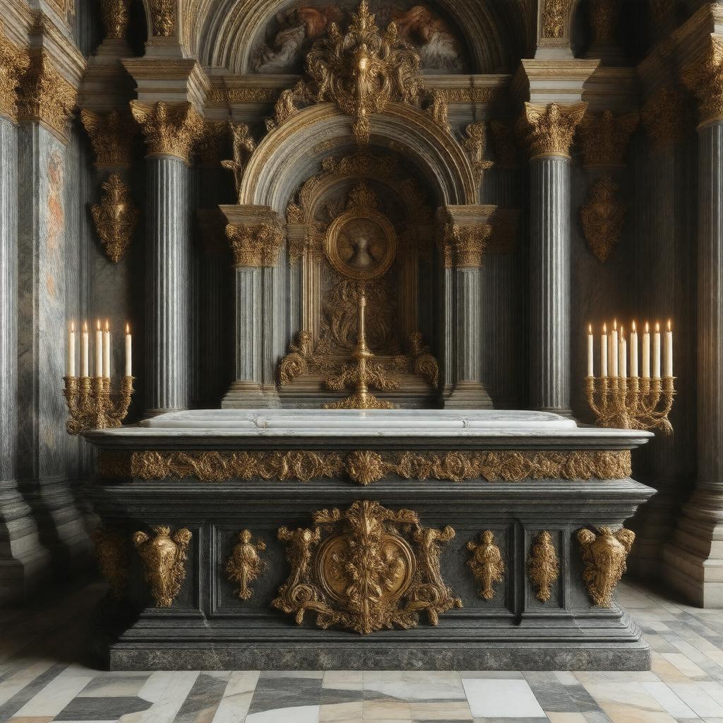 AI-created image of The Bishop Orders His Tomb at Saint Praxed's Church