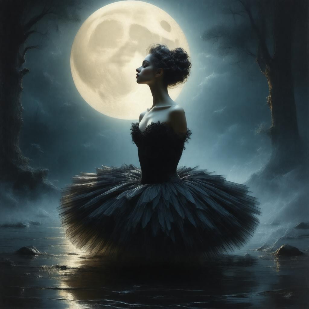 AI-created image of The Black Swan (ballet)