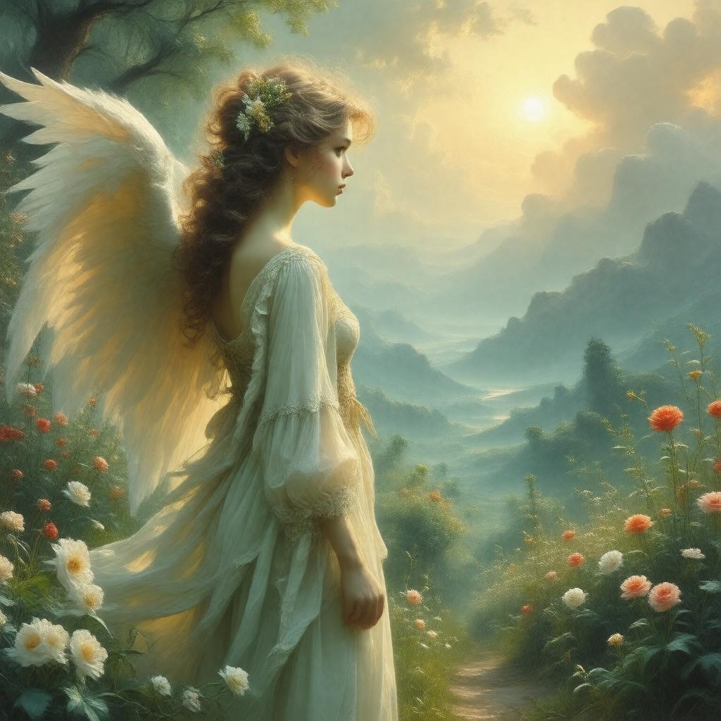 AI-created image of The Blessed Damozel