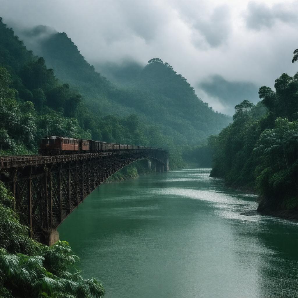 AI-created image of The Bridge on the River Kwai