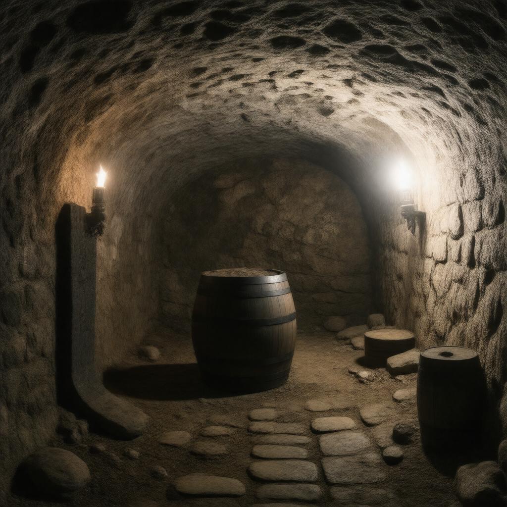 Click to view larger image AI-created image of The Cask of Amontillado