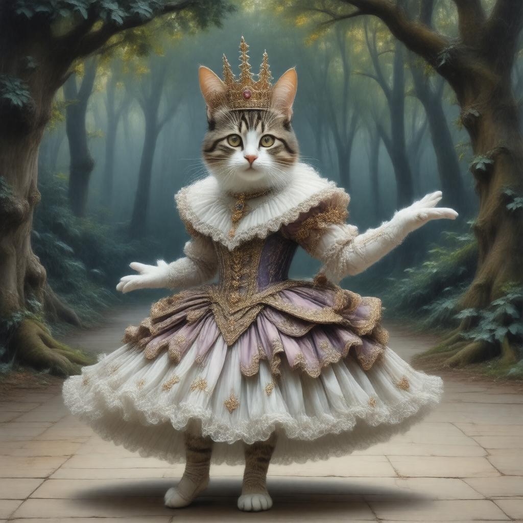 AI-created image of The Cat (ballet)