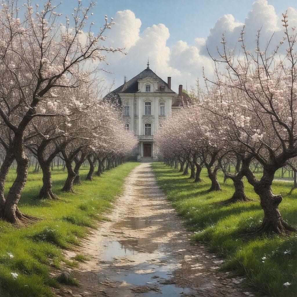 Click to view larger image AI-created image of The Cherry Orchard