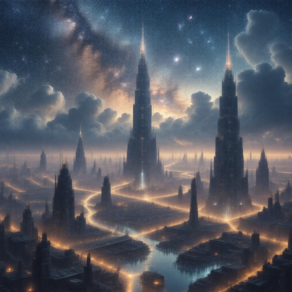 AI-created image of The City and the Stars