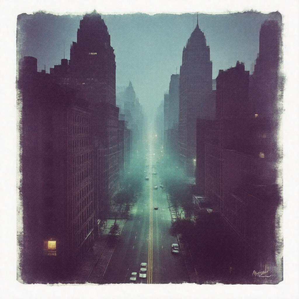 AI-created image of The City of Shadows