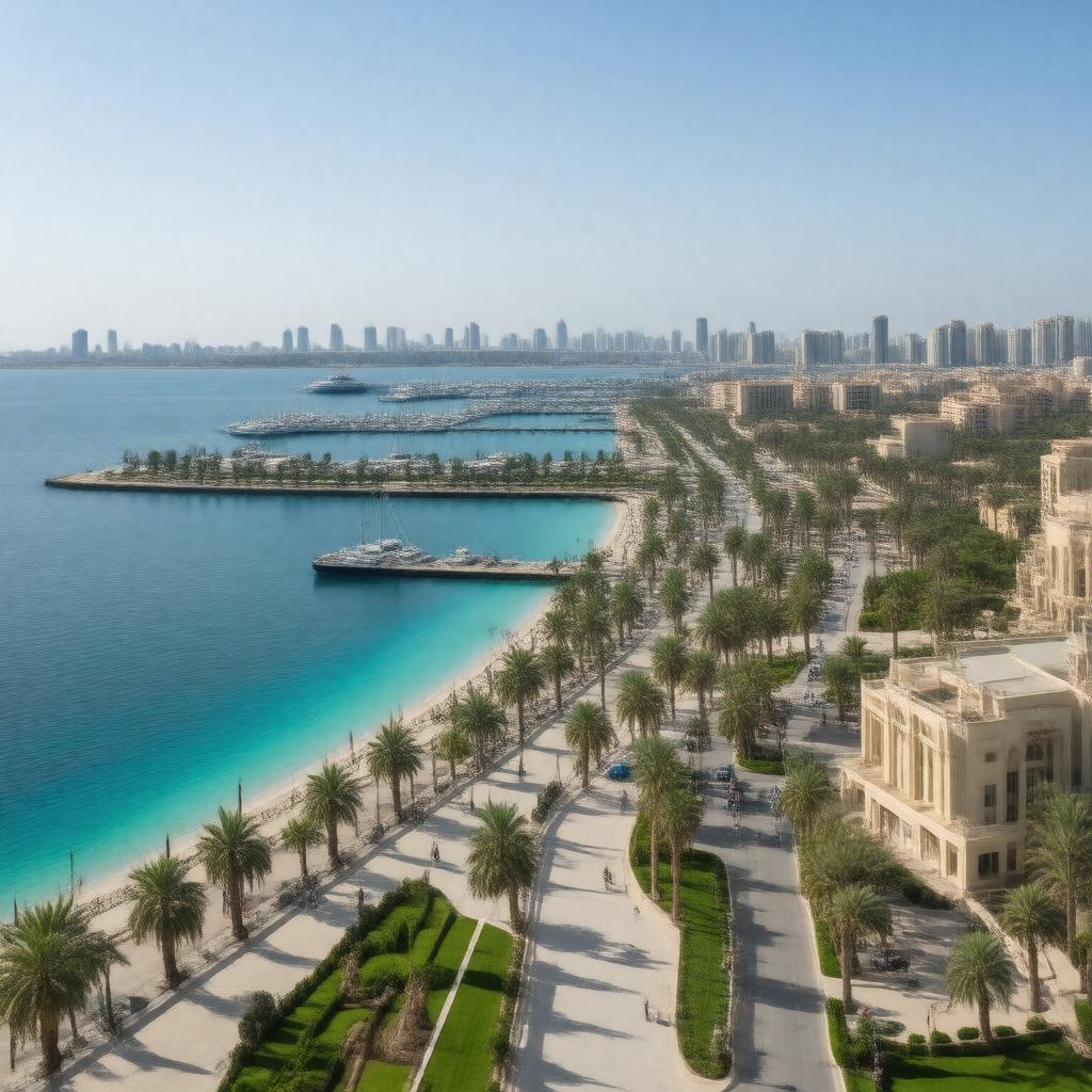 Click to view larger image AI-created image of The Corniche, Abu Dhabi