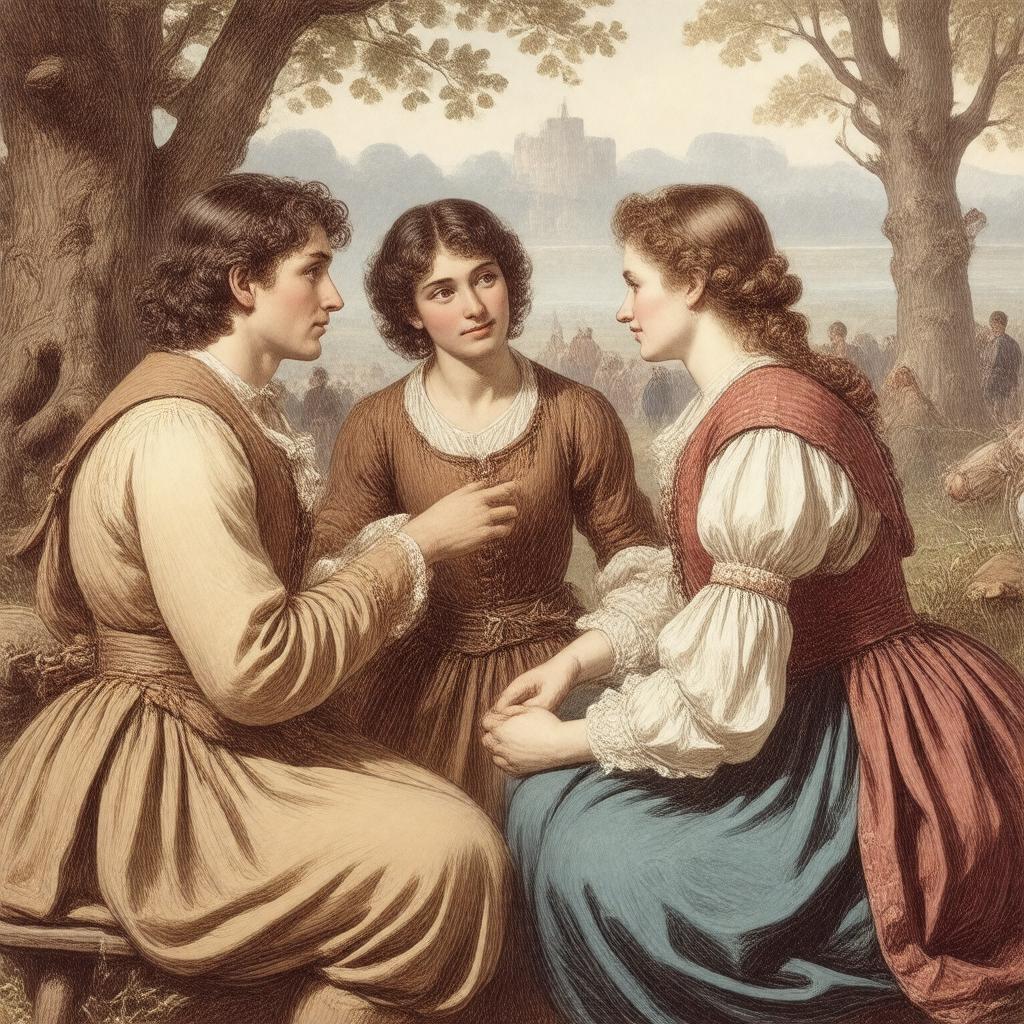 Click to view larger image AI-created image of The Courtship of Miles Standish