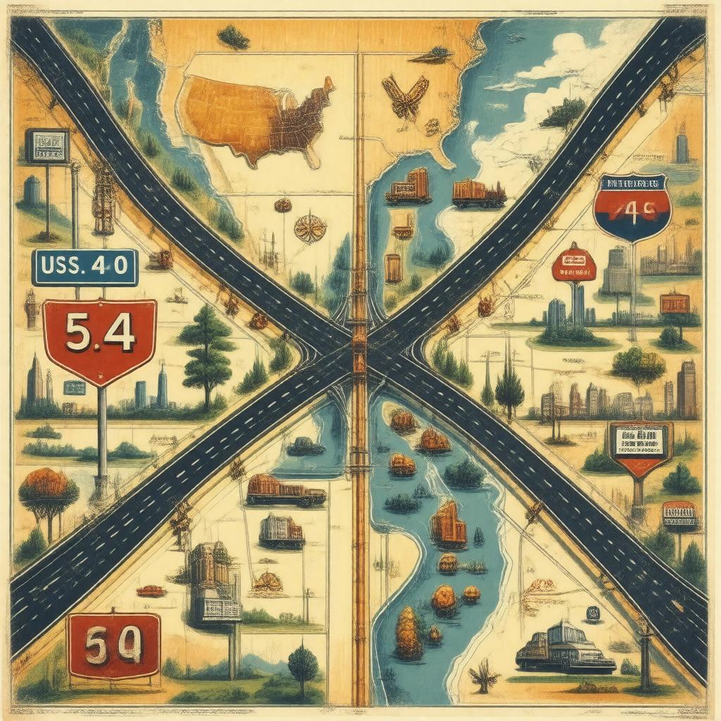Click to view larger image AI-created image of The Crossroads of America