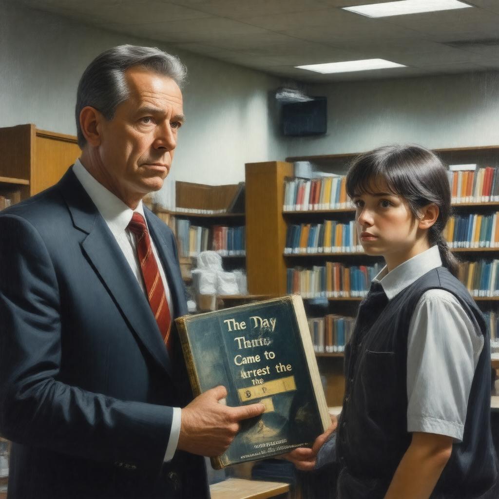 AI-created image of The Day They Came to Arrest the Book