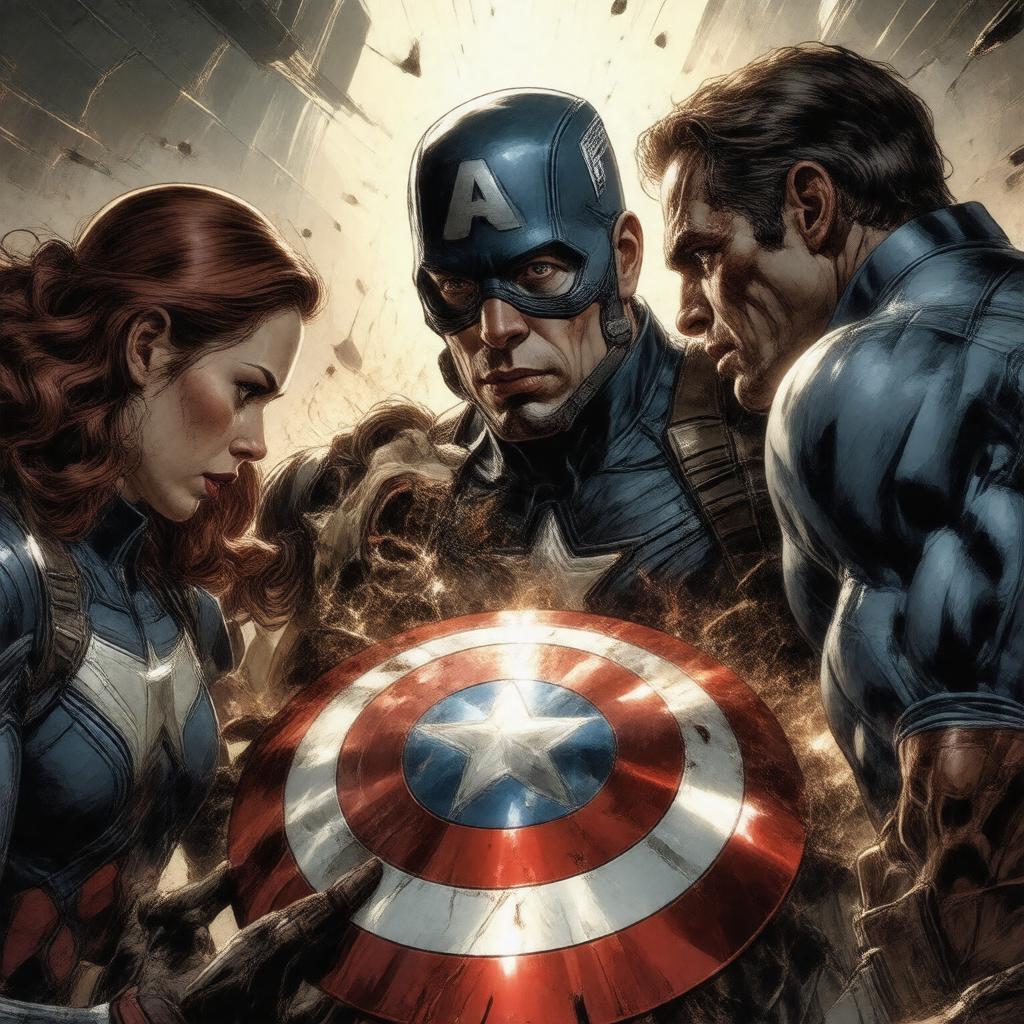 AI-created image of The Death of Captain America