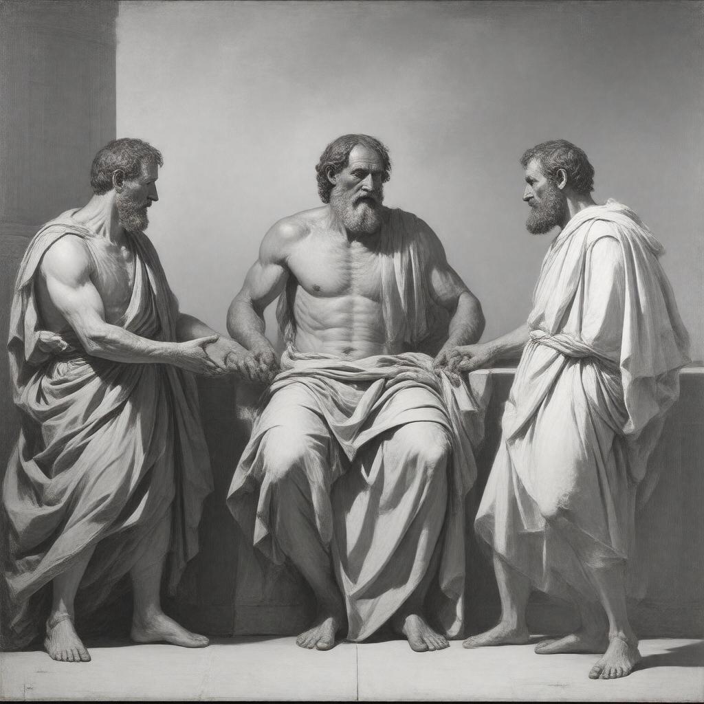 AI-created image of The Death of Socrates