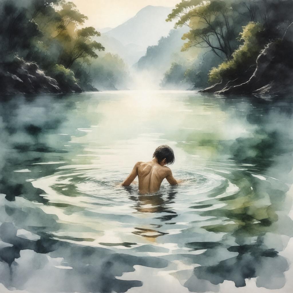 Click to view larger image AI-created image of The Dreaming Swimmer