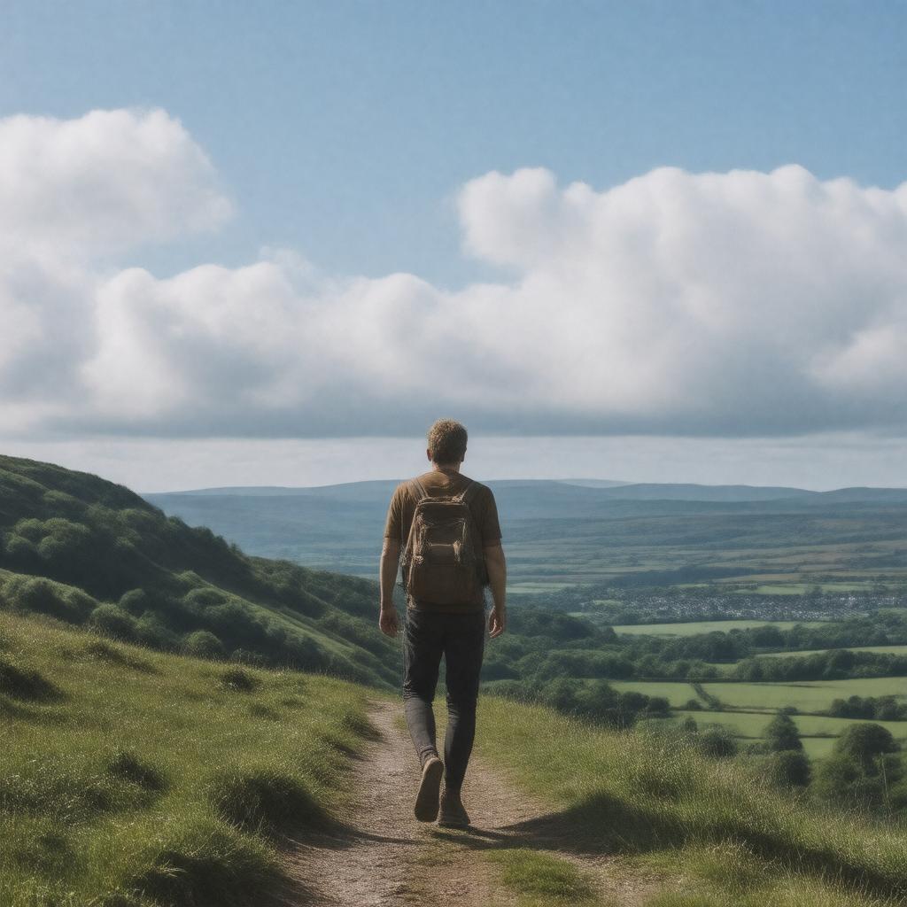 AI-created image of The Englishman Who Went Up a Hill But Came Down a Mountain