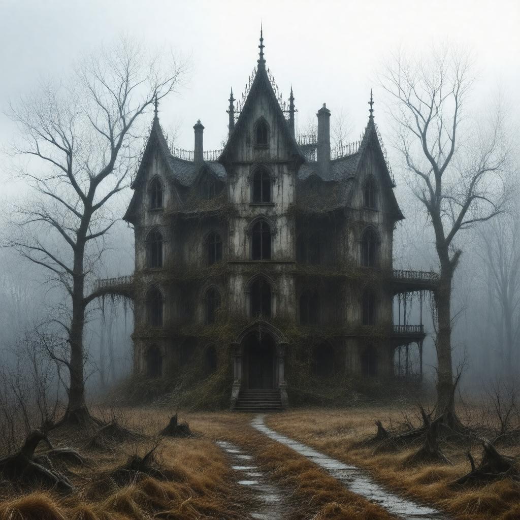 Click to view larger image AI-created image of The Fall of the House of Usher