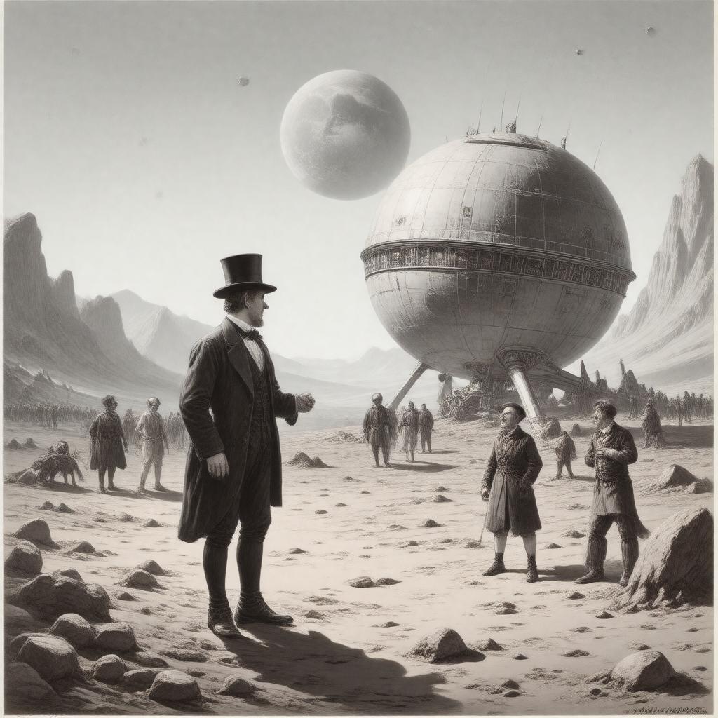 AI-created image of The First Men in the Moon