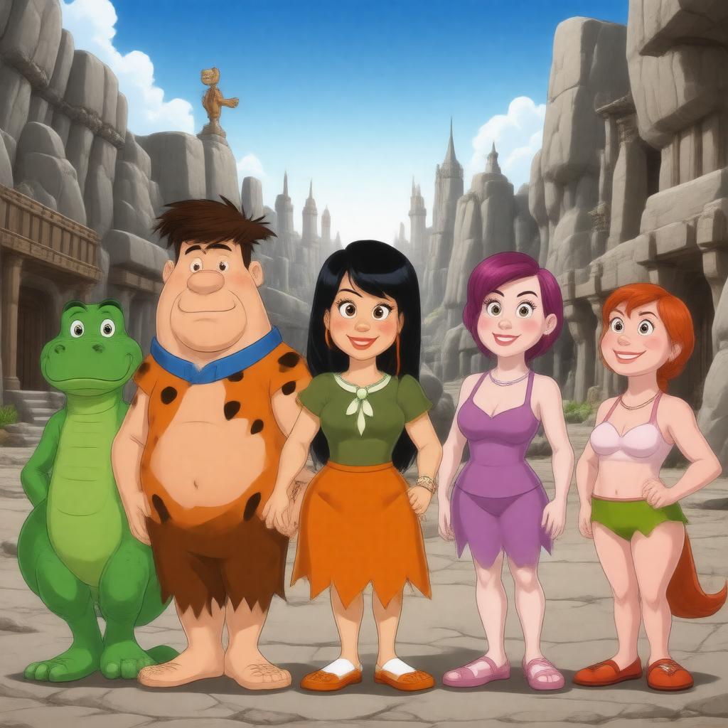 AI-created image of The Flintstones