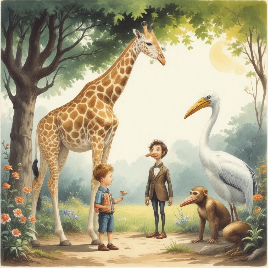 Click to view larger image AI-created image of The Giraffe and the Pelly and Me