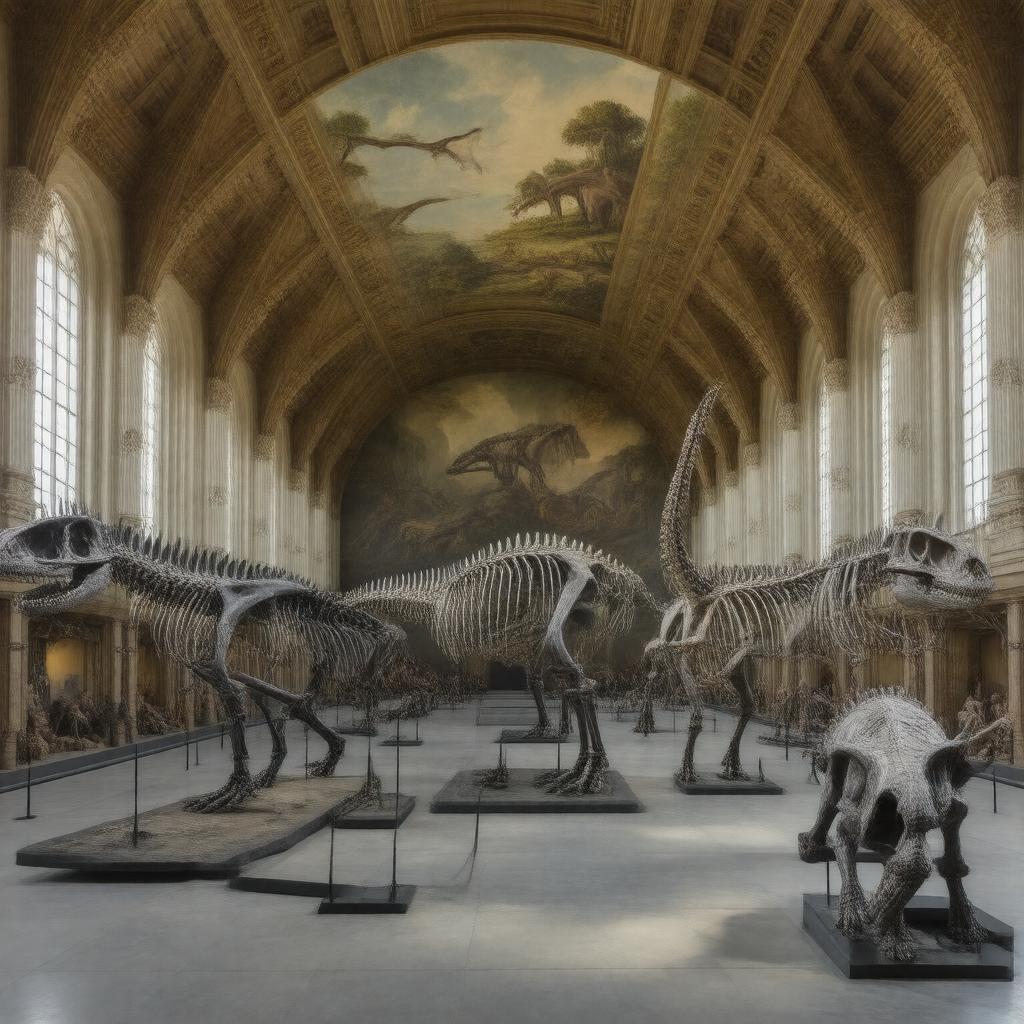 AI-created image of The Great Hall of Dinosaurs