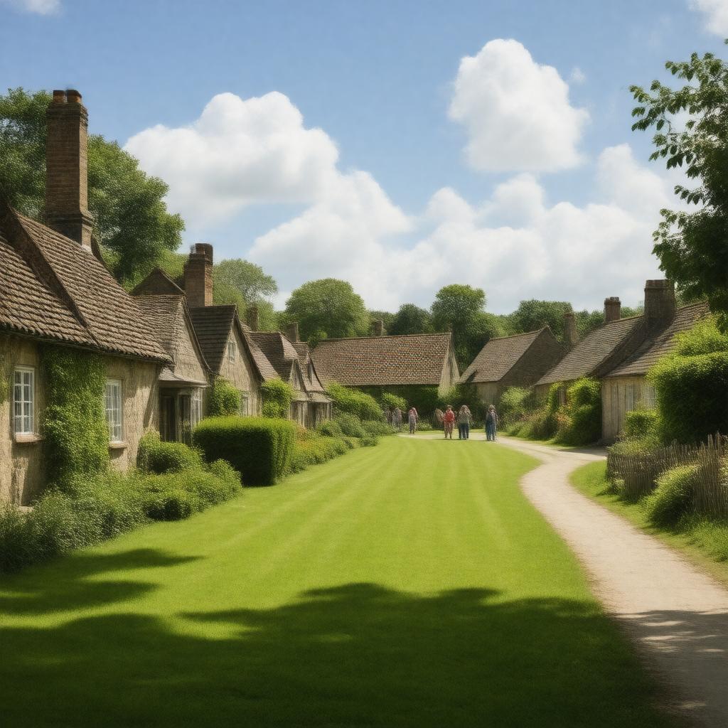 AI-created image of The Green, Rottingdean, Brighton, East Sussex, England