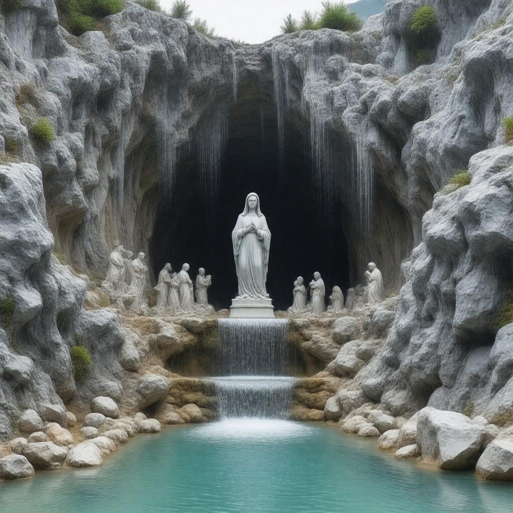 AI-created image of The Grotto of Our Lady of Lourdes