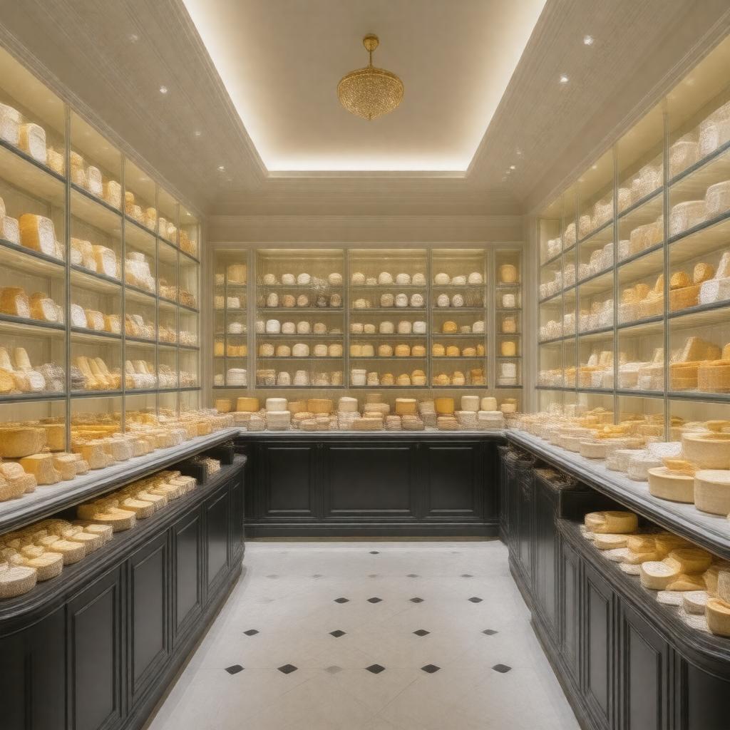 Click to view larger image AI-created image of The Harrods Cheese Room