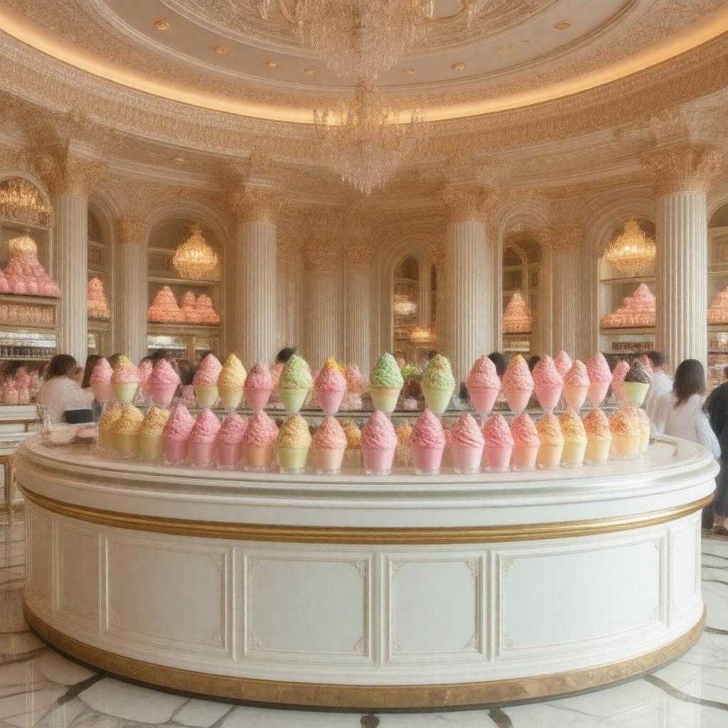 AI-created image of The Harrods Ice Cream Parlour