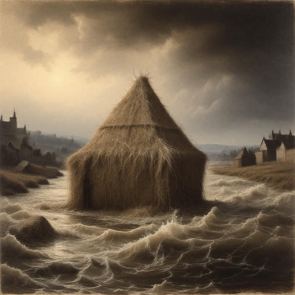 AI-created image of The Haystack in the Floods