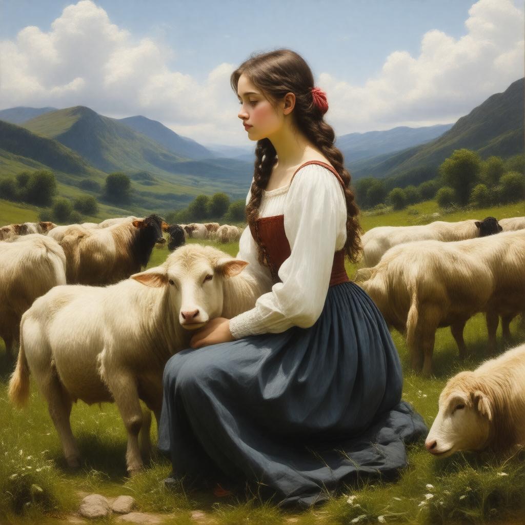 AI-created image of The Hireling Shepherd