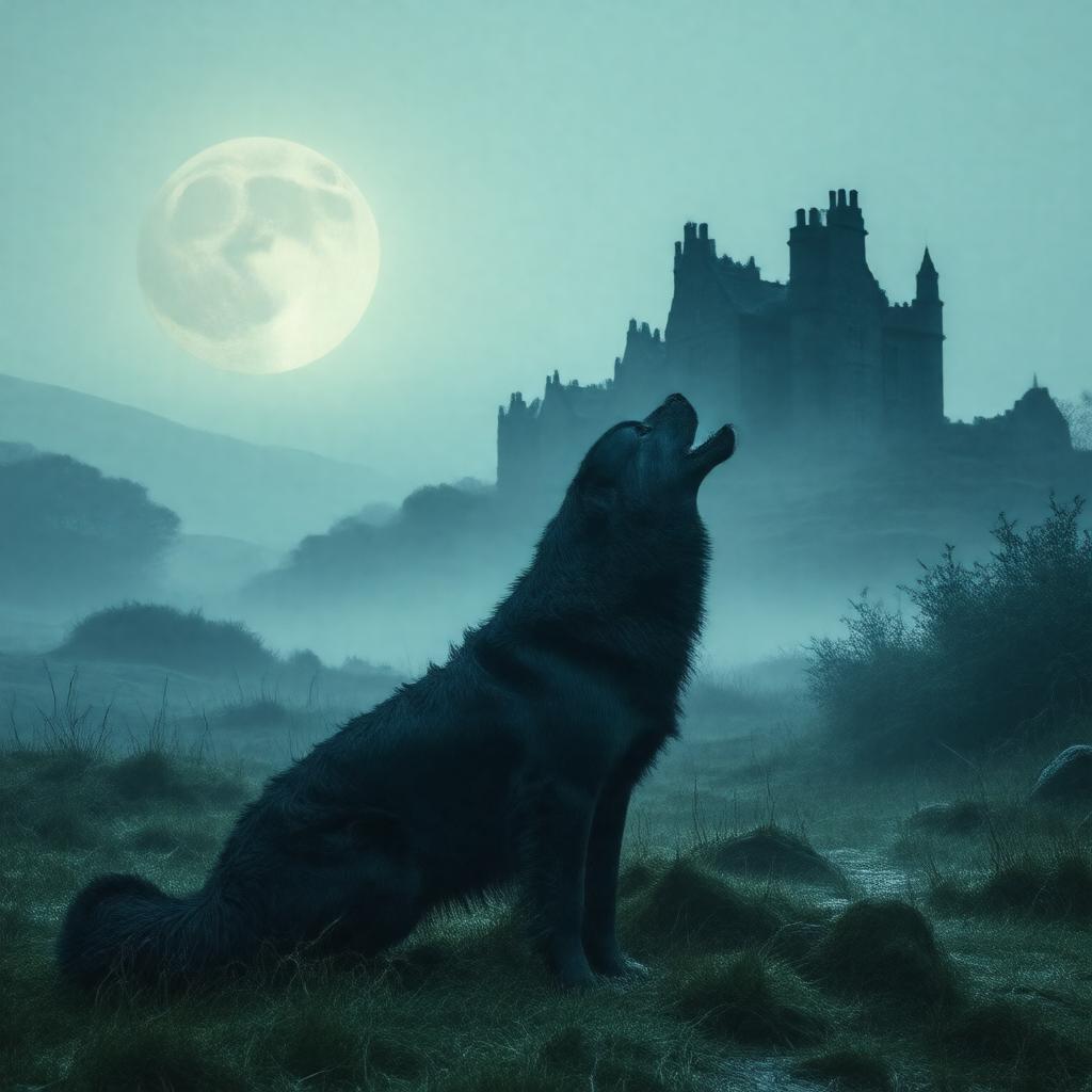 AI-created image of The Hound of the Baskervilles