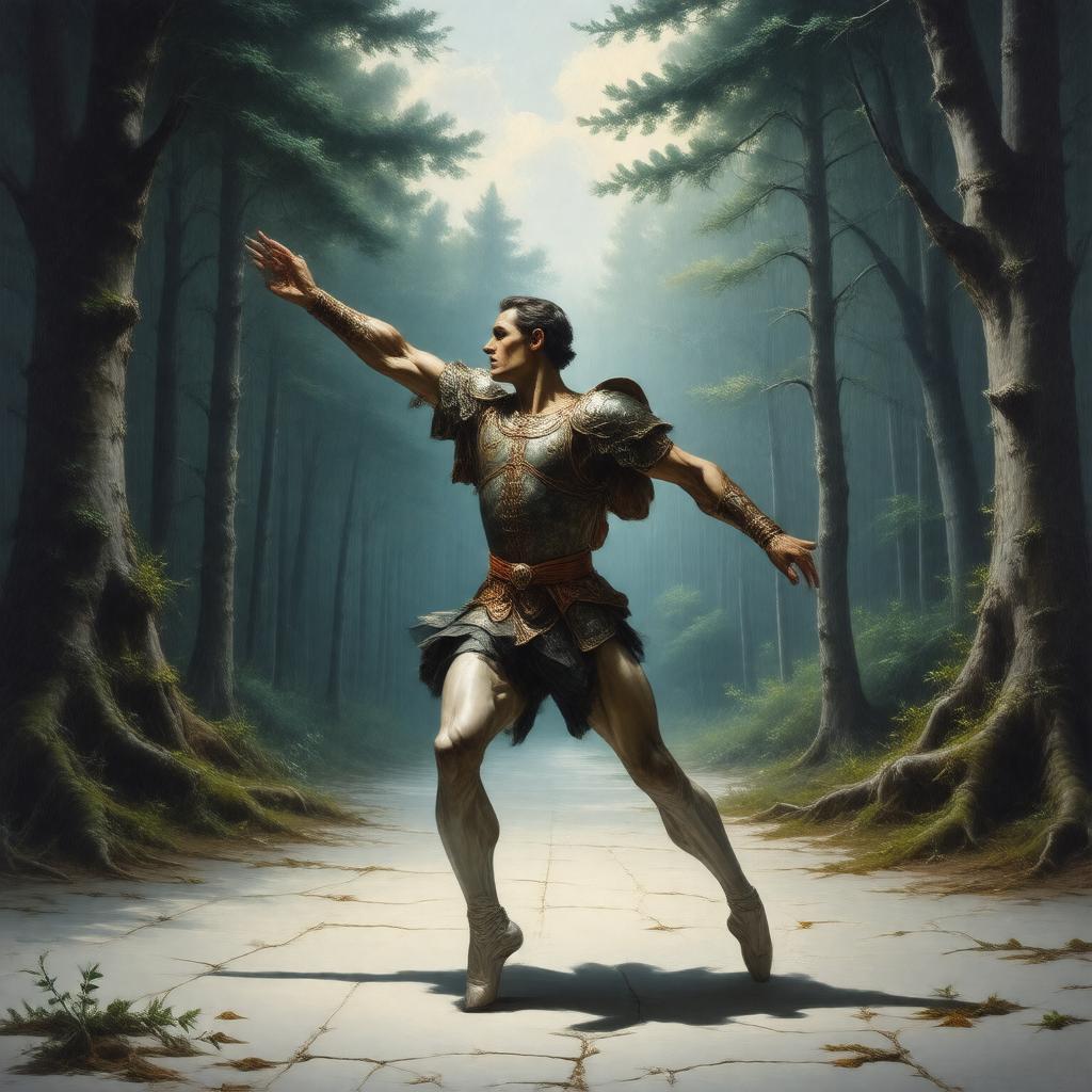 Click to view larger image AI-created image of The Huntsman (ballet)