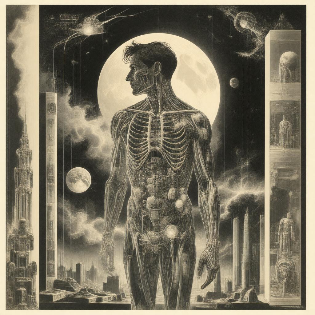 AI-created image of The Illustrated Man