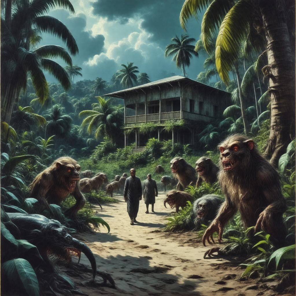 AI-created image of The Island of Dr. Moreau (1996 film)