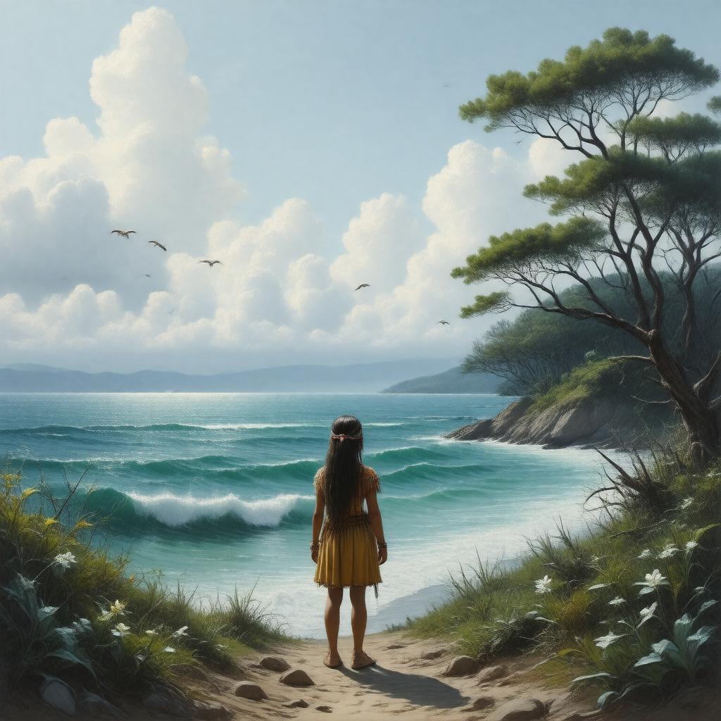 AI-created image of The Island of the Blue Dolphins