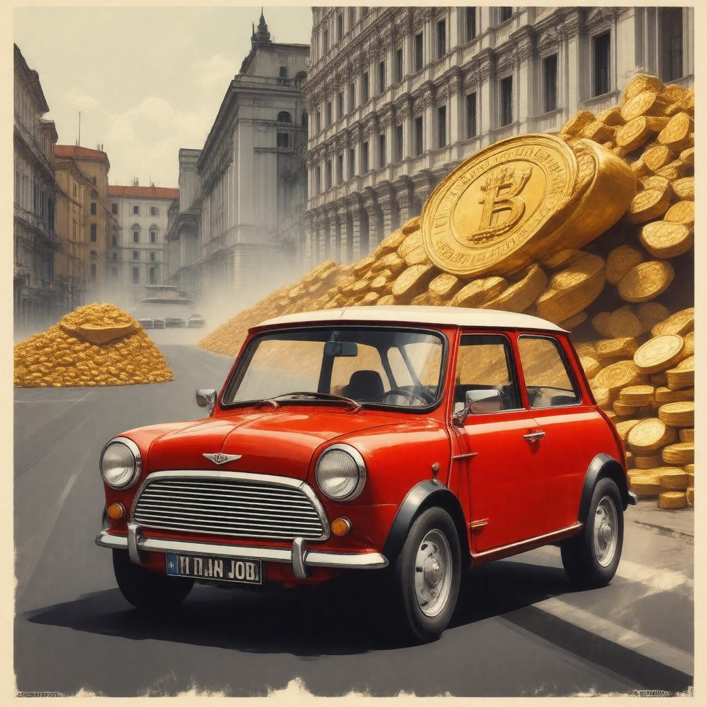 AI-created image of The Italian Job (film, 1969)