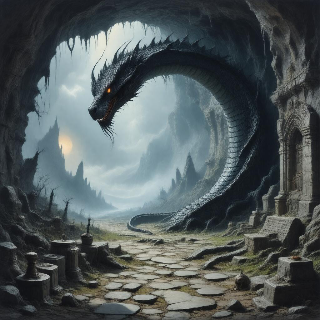 AI-created image of The Lair of the White Worm