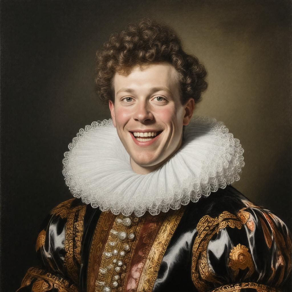AI-created image of The Laughing Cavalier by Frans Hals