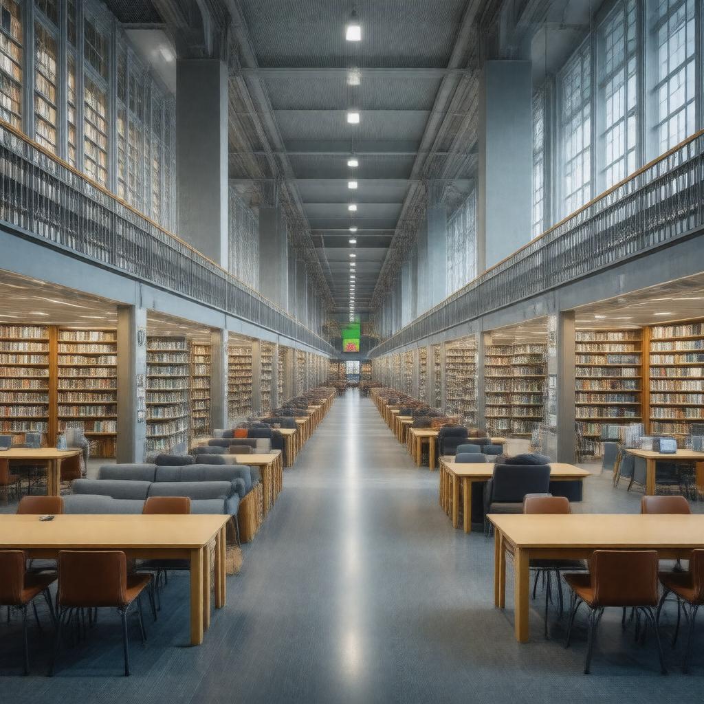 Click to view larger image AI-created image of The Manchester Metropolitan University All Saints Library