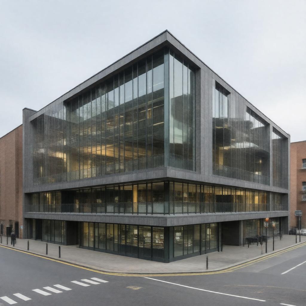 Click to view larger image AI-created image of The Manchester Metropolitan University Geoffrey Manton Building