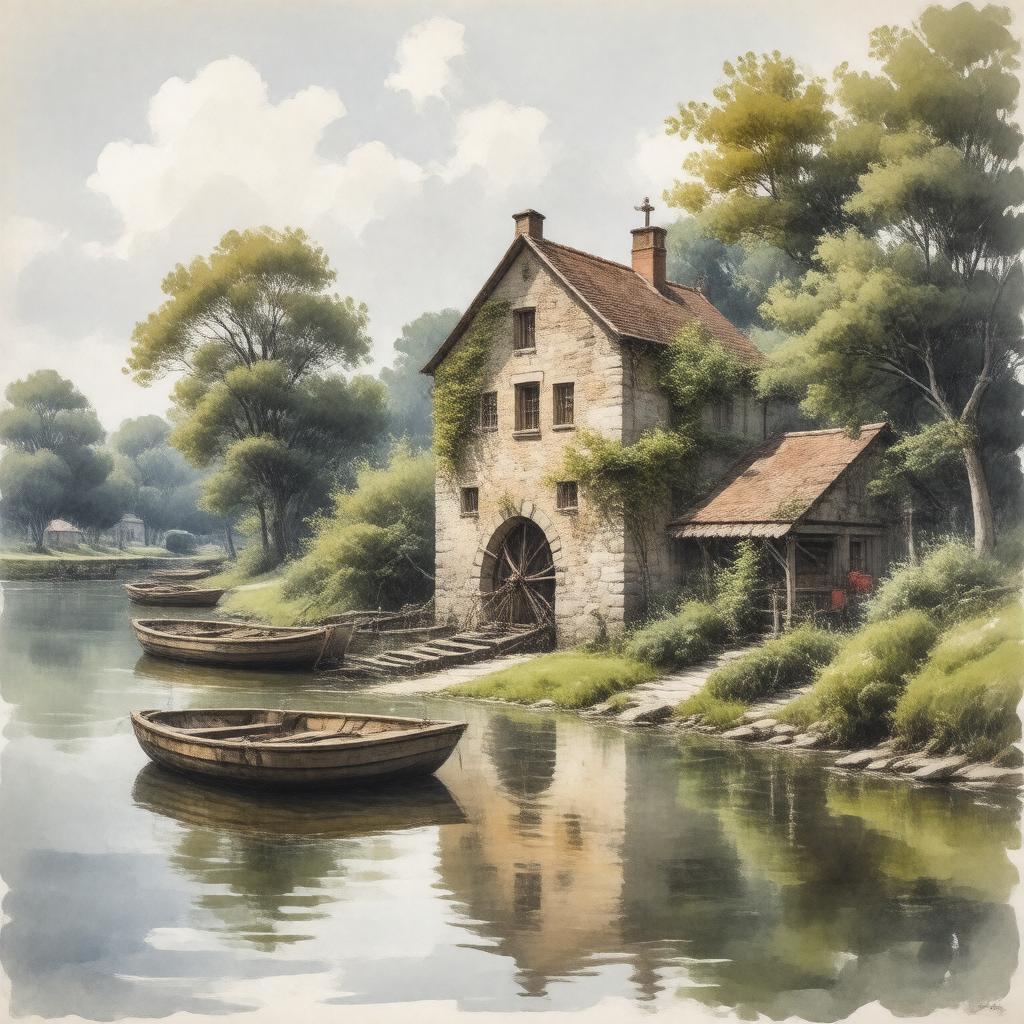 AI-created image of The Mill on the Floss