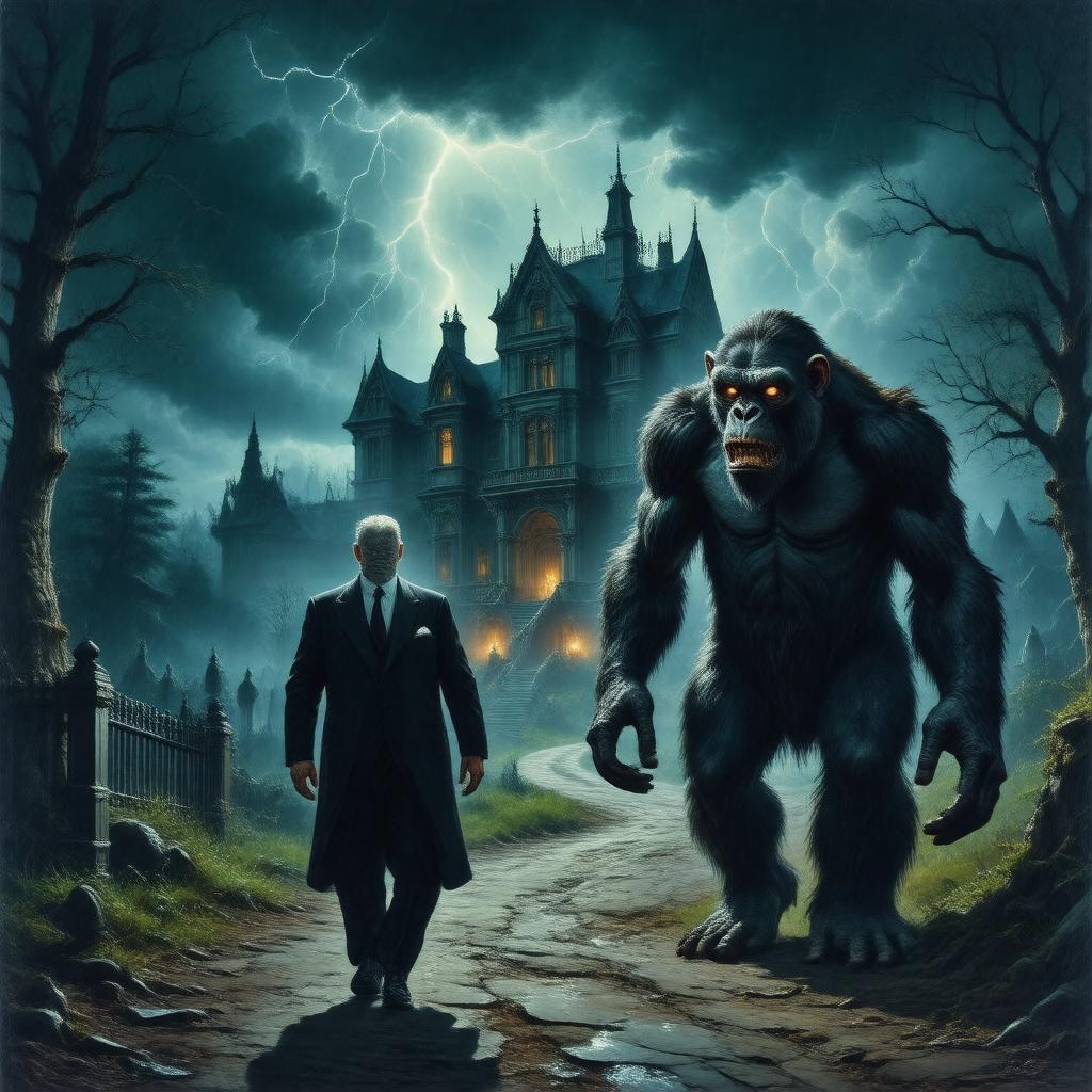 Click to view larger image AI-created image of The Monster Walks