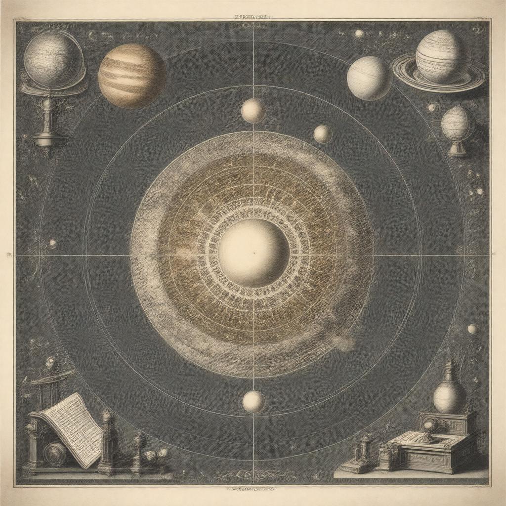 AI-created image of The Newtonian System of the World